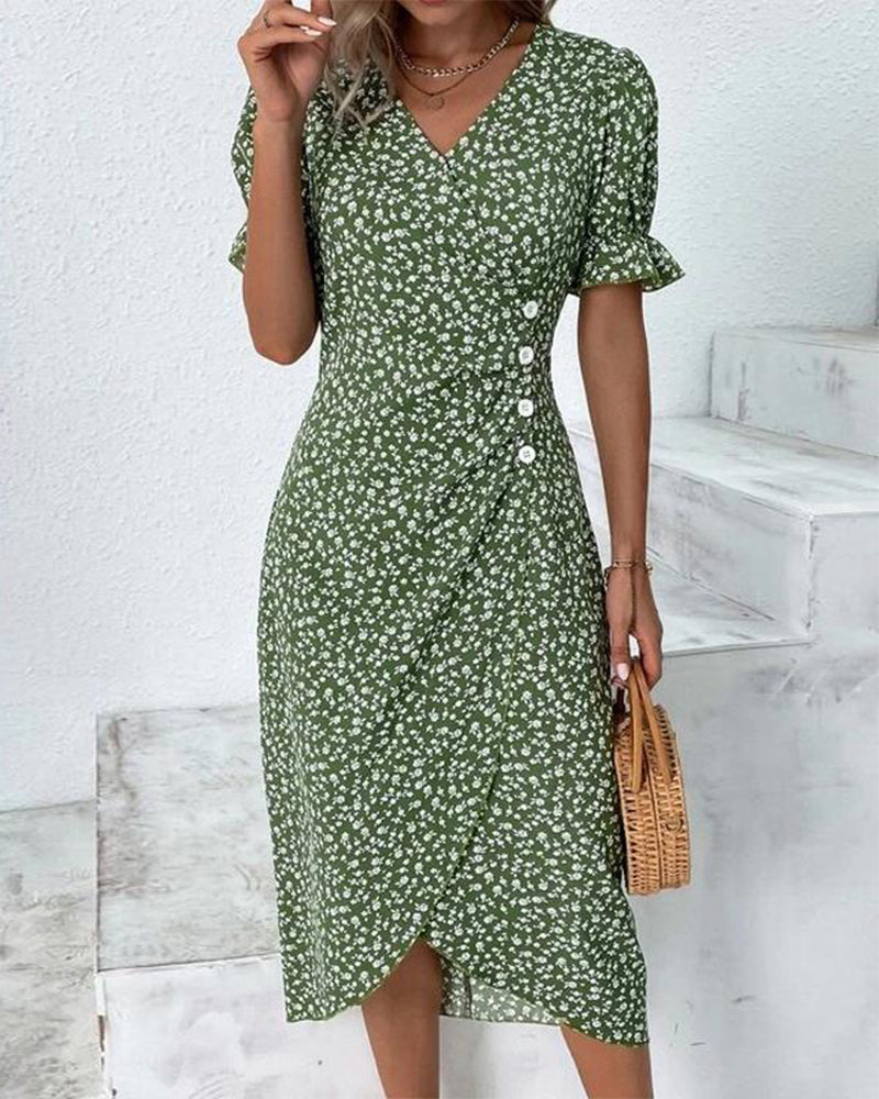 Daysi™ | Vestito a V con Stampa Floreale