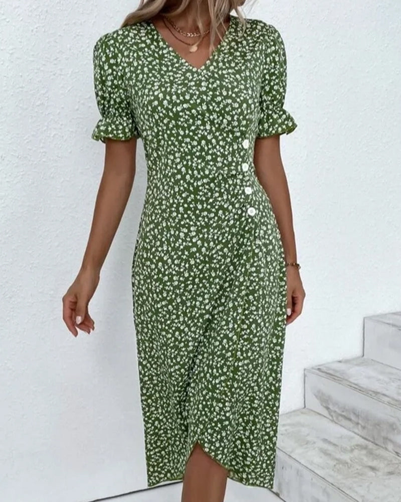 Daysi™ | Vestito a V con Stampa Floreale