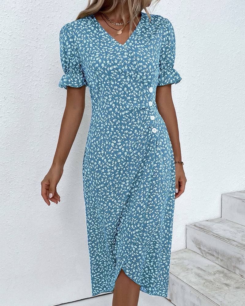 Daysi™ | Vestito a V con Stampa Floreale
