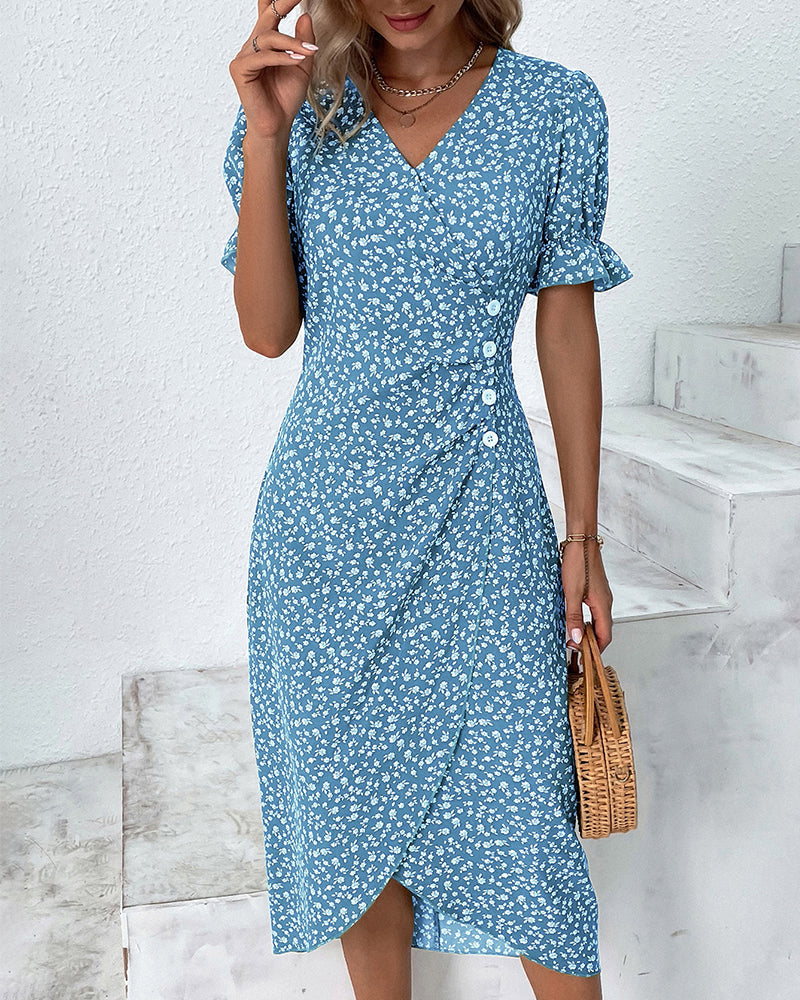 Daysi™ | Vestito a V con Stampa Floreale