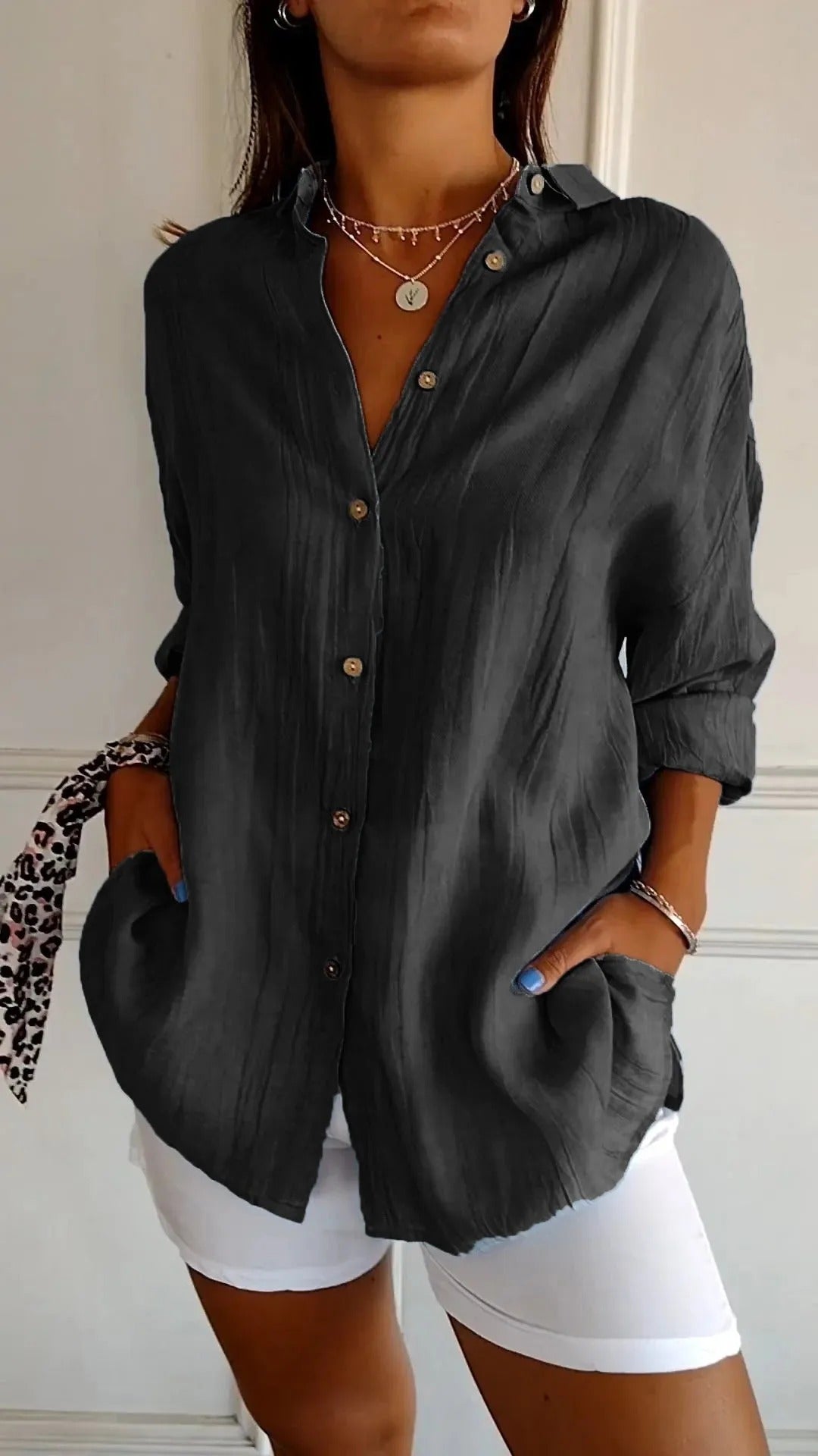 Eyen™ | Camicia a Maniche Lunghe Pieghettata