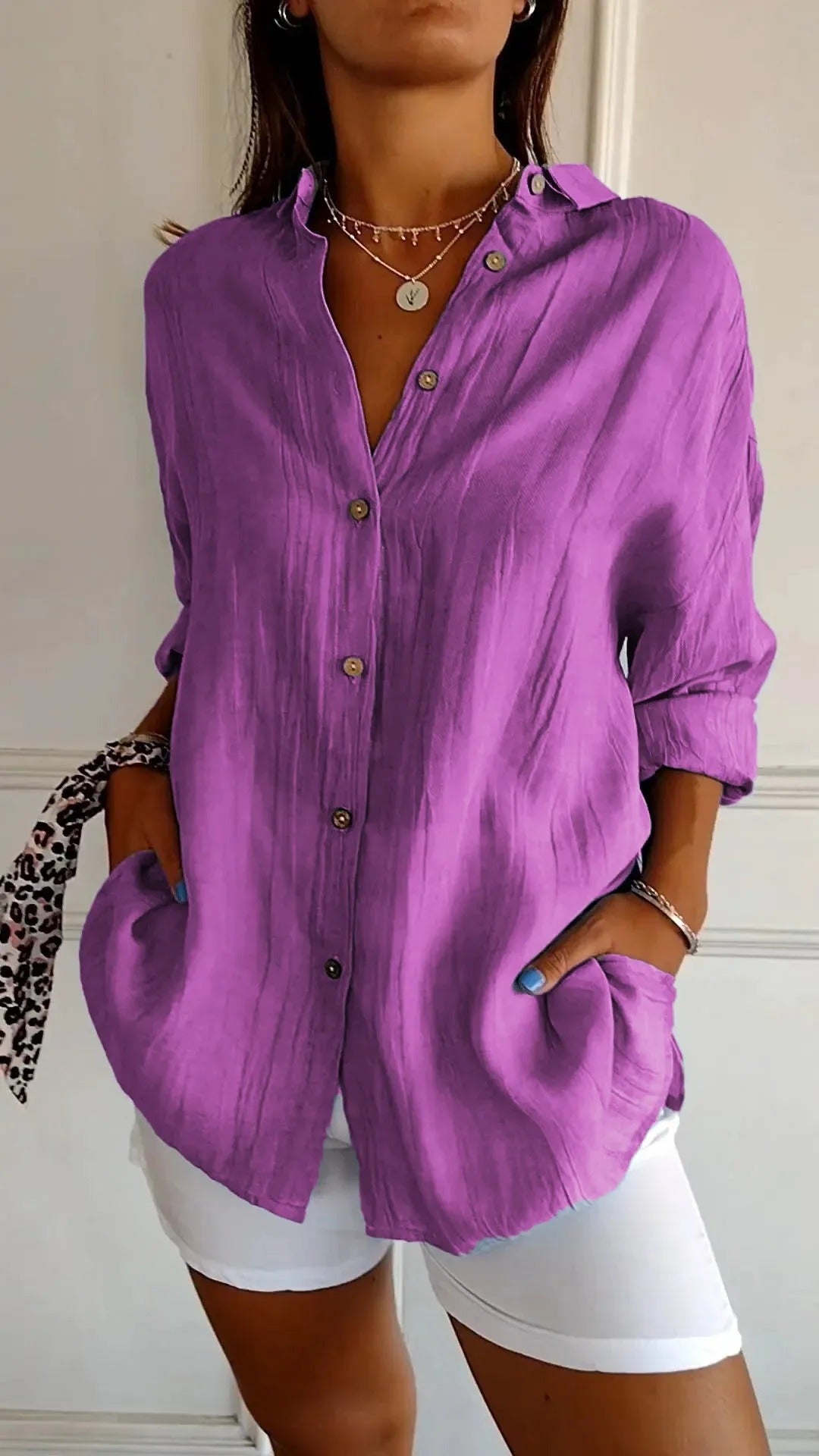 Eyen™ | Camicia a Maniche Lunghe Pieghettata