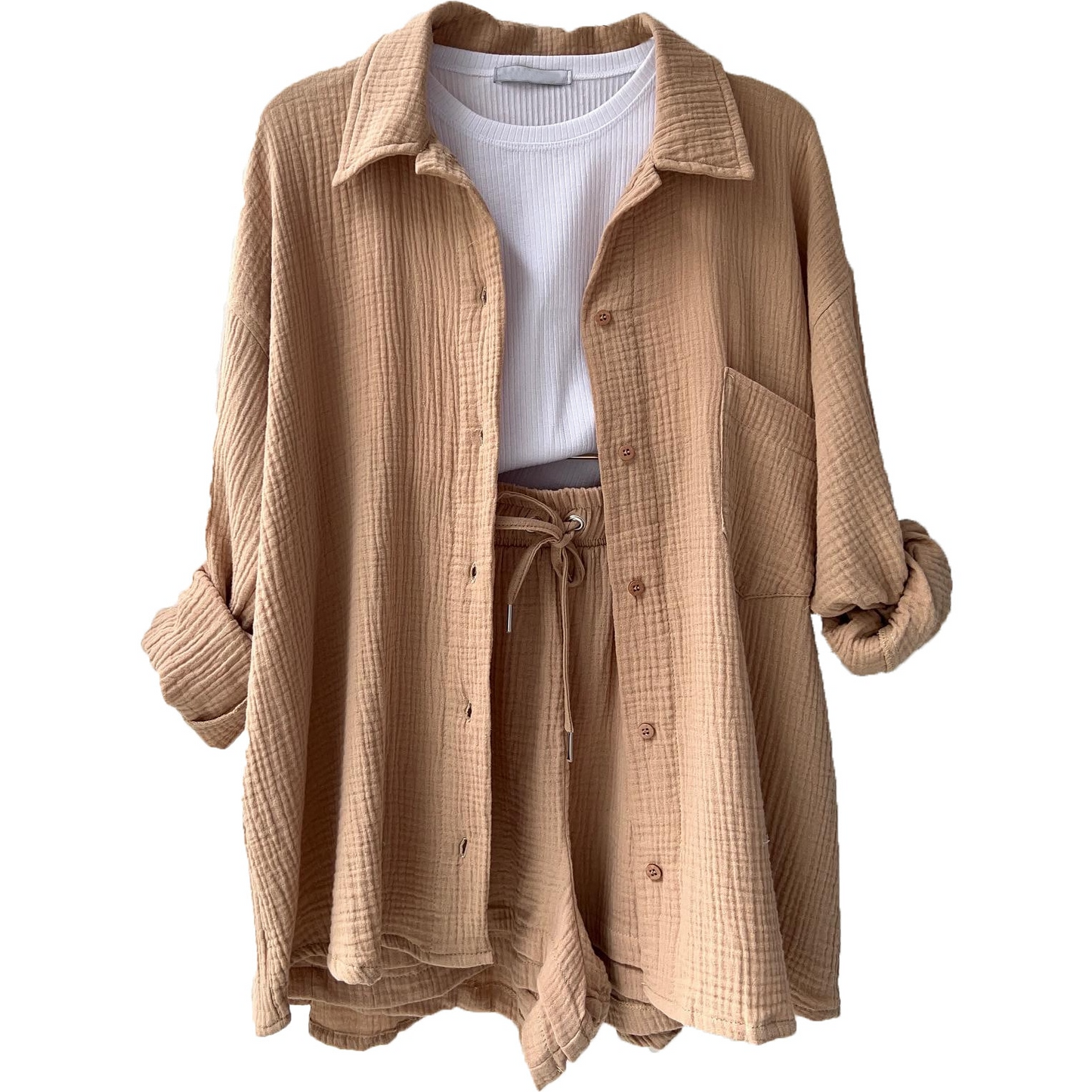 Sussie | Set di cotone: pantaloni corti e camicia