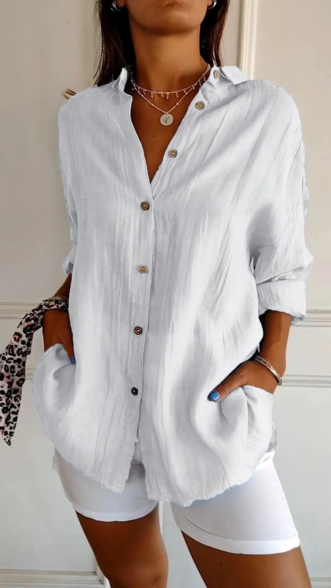 Eyen™ | Camicia a Maniche Lunghe Pieghettata