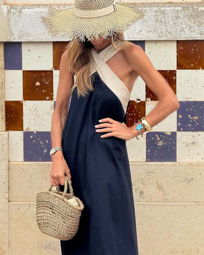Sennga | Vestito casual con collo incrociato