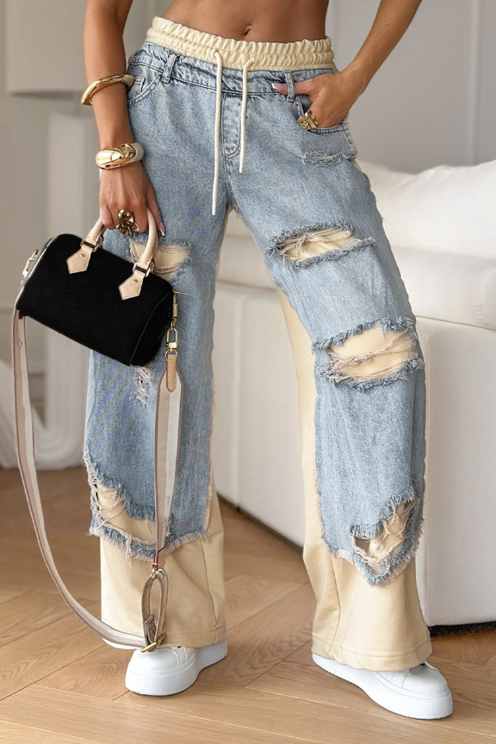 DoblePant | pantaloni in denim strappati per donna