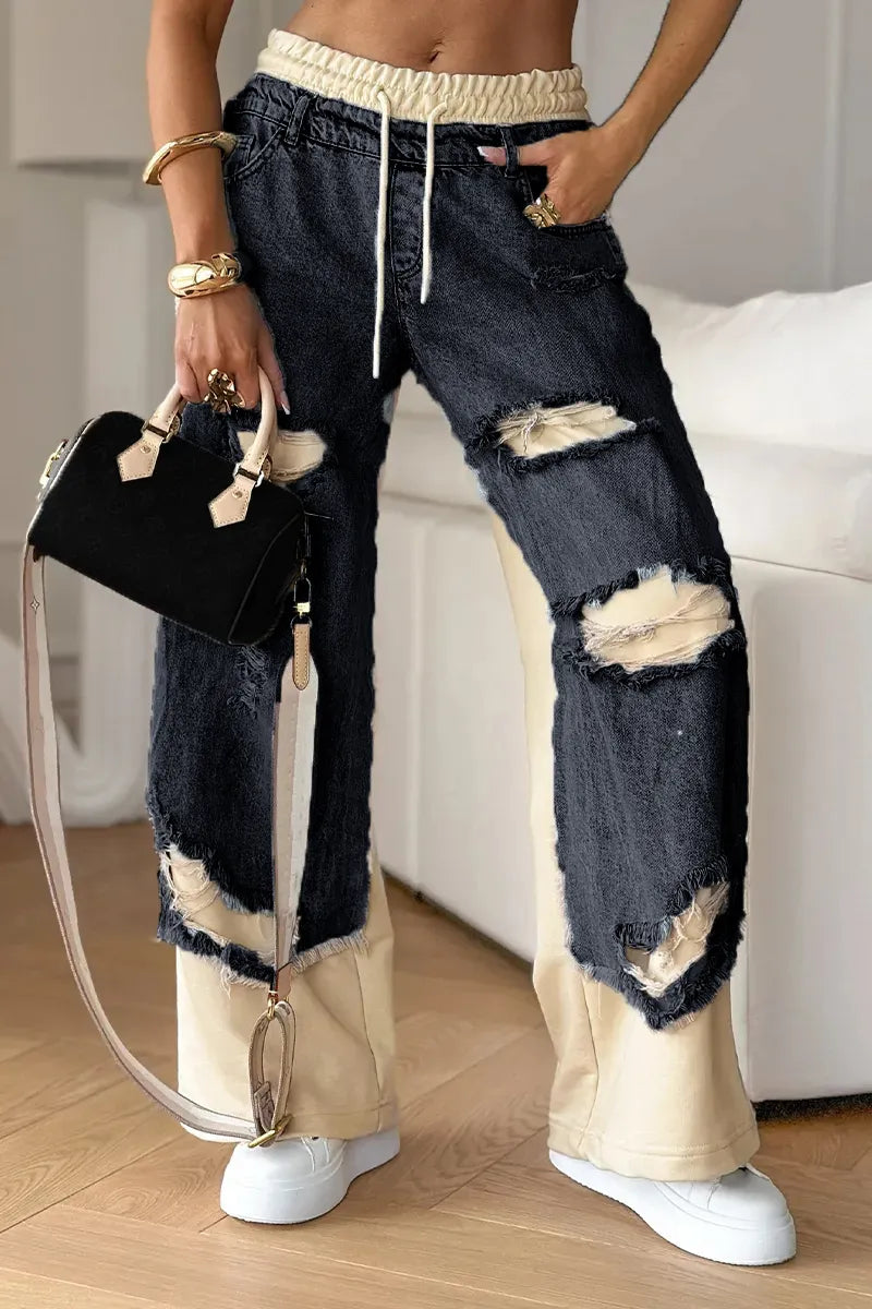 DoblePant | pantaloni in denim strappati per donna