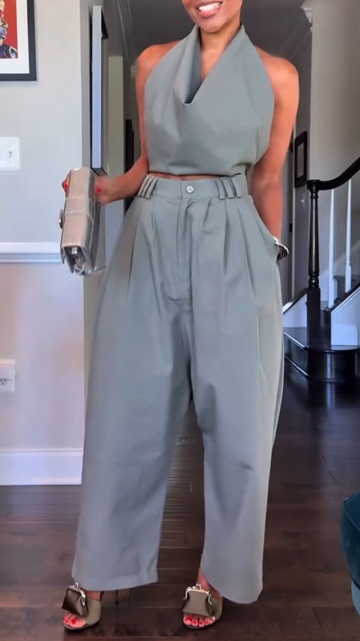 Nandi | Completo casual con pantalone e top halter