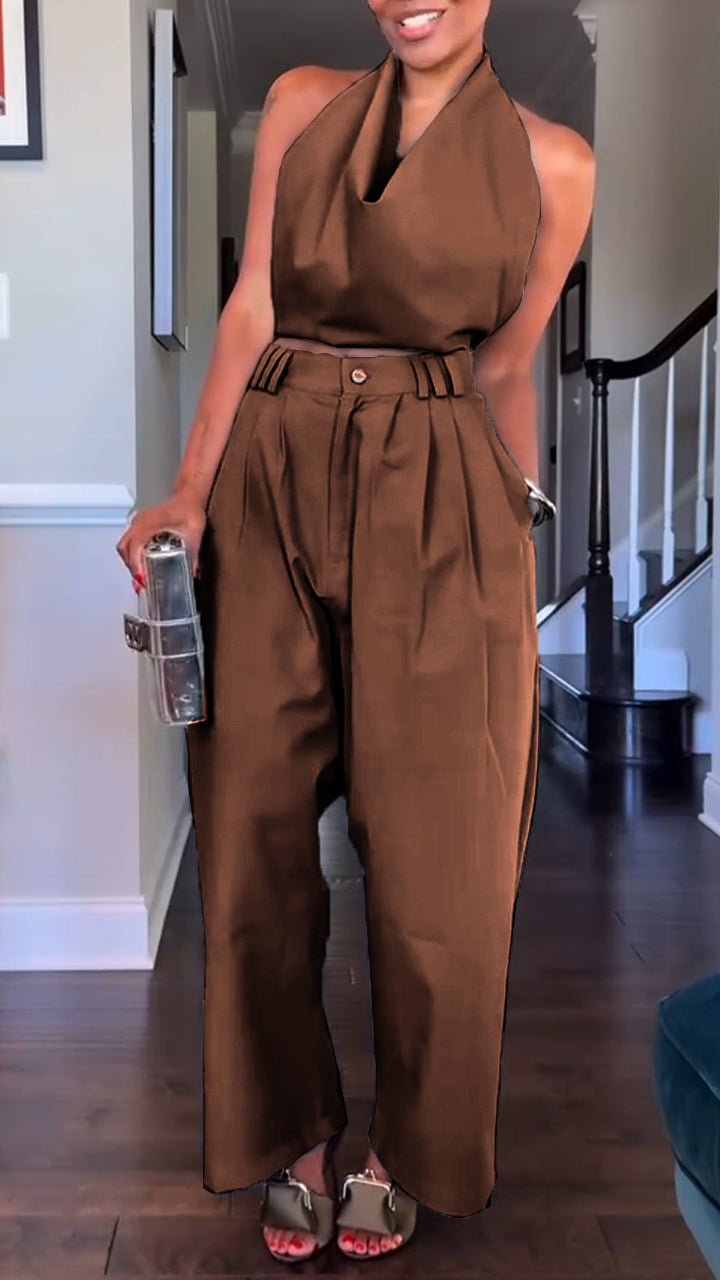 Nandi | Completo casual con pantalone e top halter