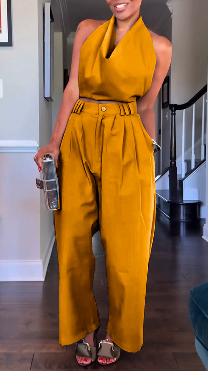 Nandi | Completo casual con pantalone e top halter