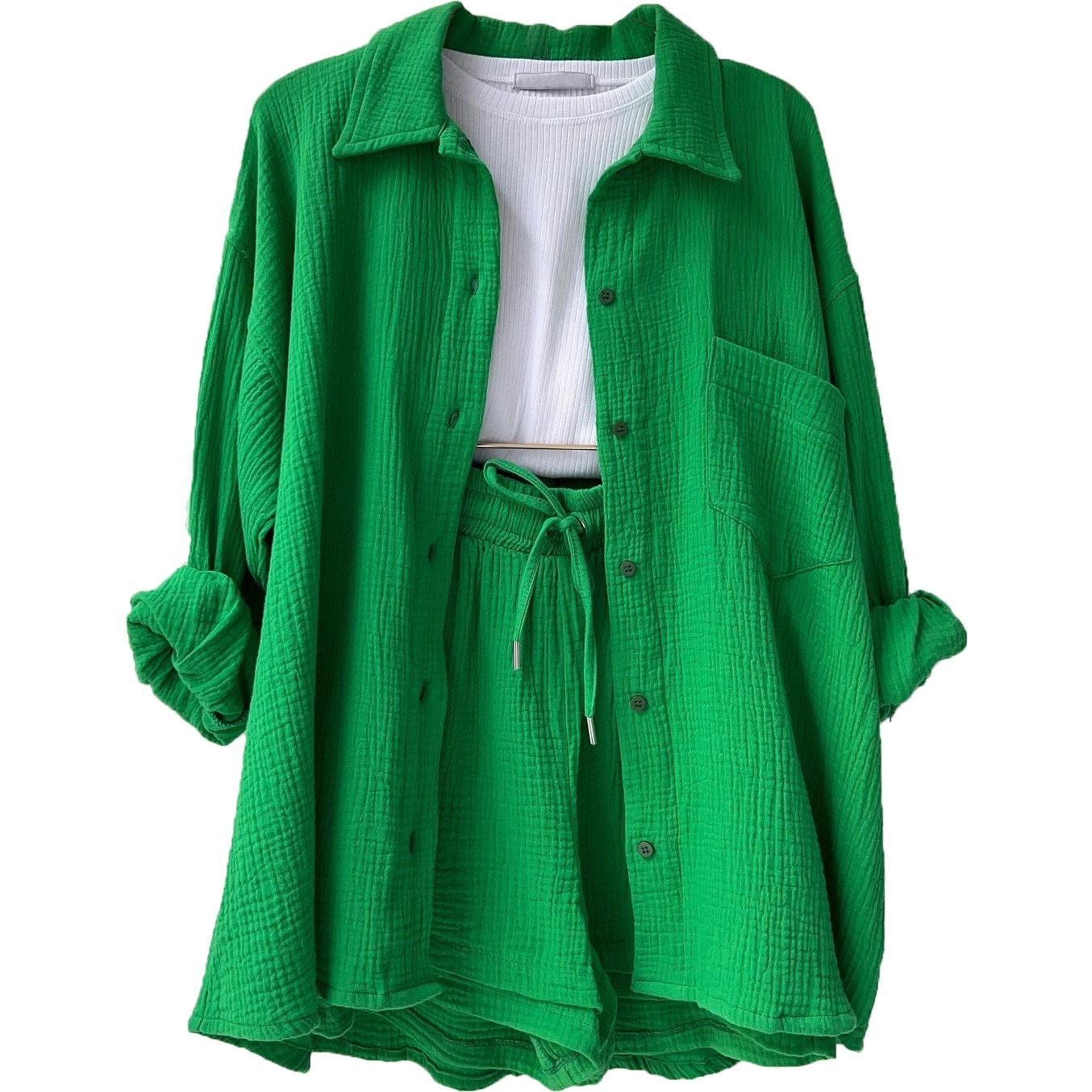 Sussie | Set di cotone: pantaloni corti e camicia
