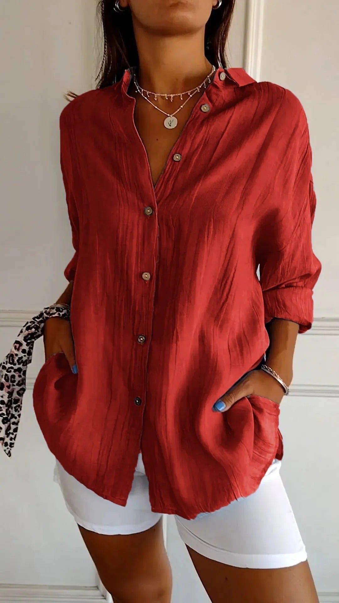 Eyen™ | Camicia a Maniche Lunghe Pieghettata