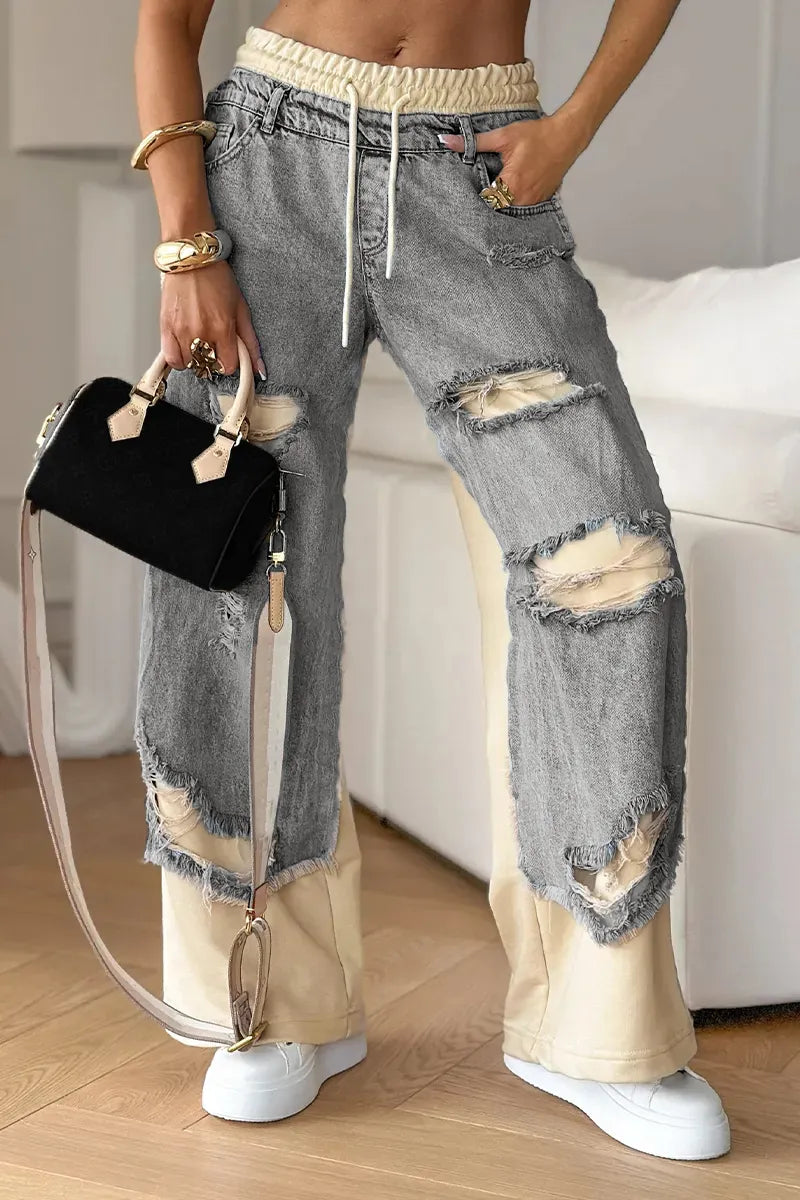 DoblePant | pantaloni in denim strappati per donna