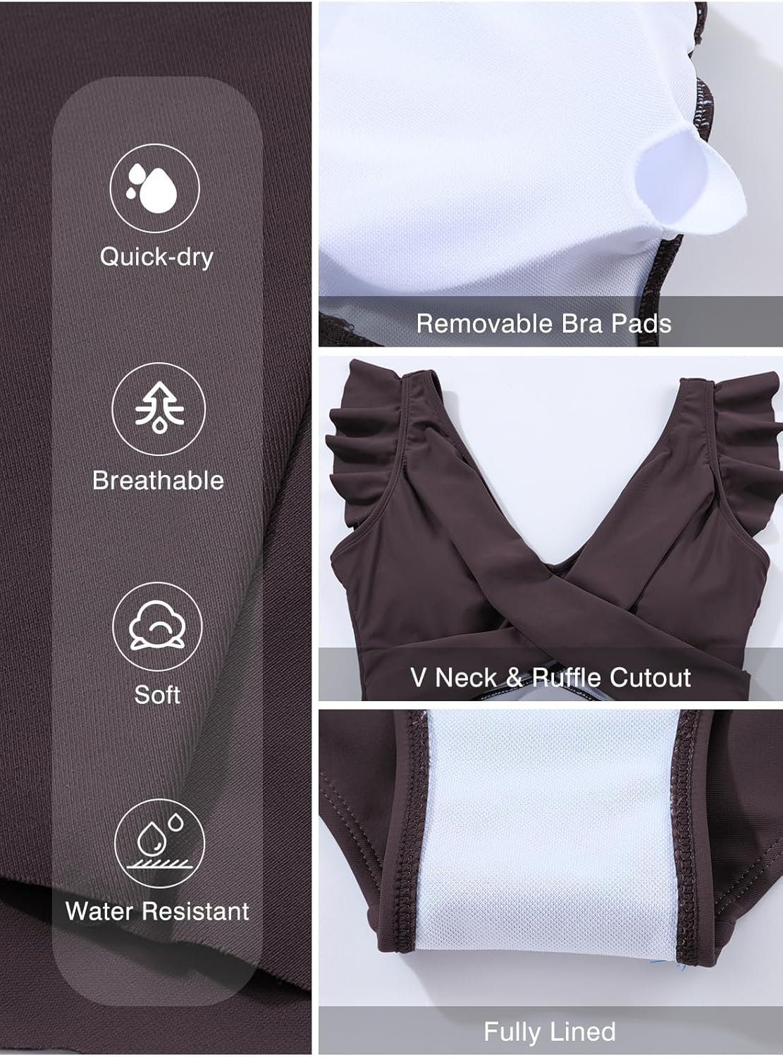 Summy | Costume da bagno intero con volant per donna