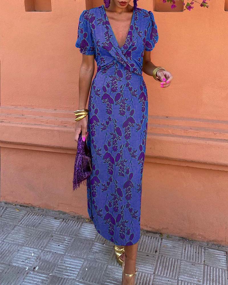 Deva™ | Abito lungo con stampa floreale e scollo a V