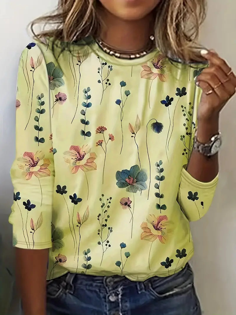 Mirelle | Maglietta floreale con maniche lunghe