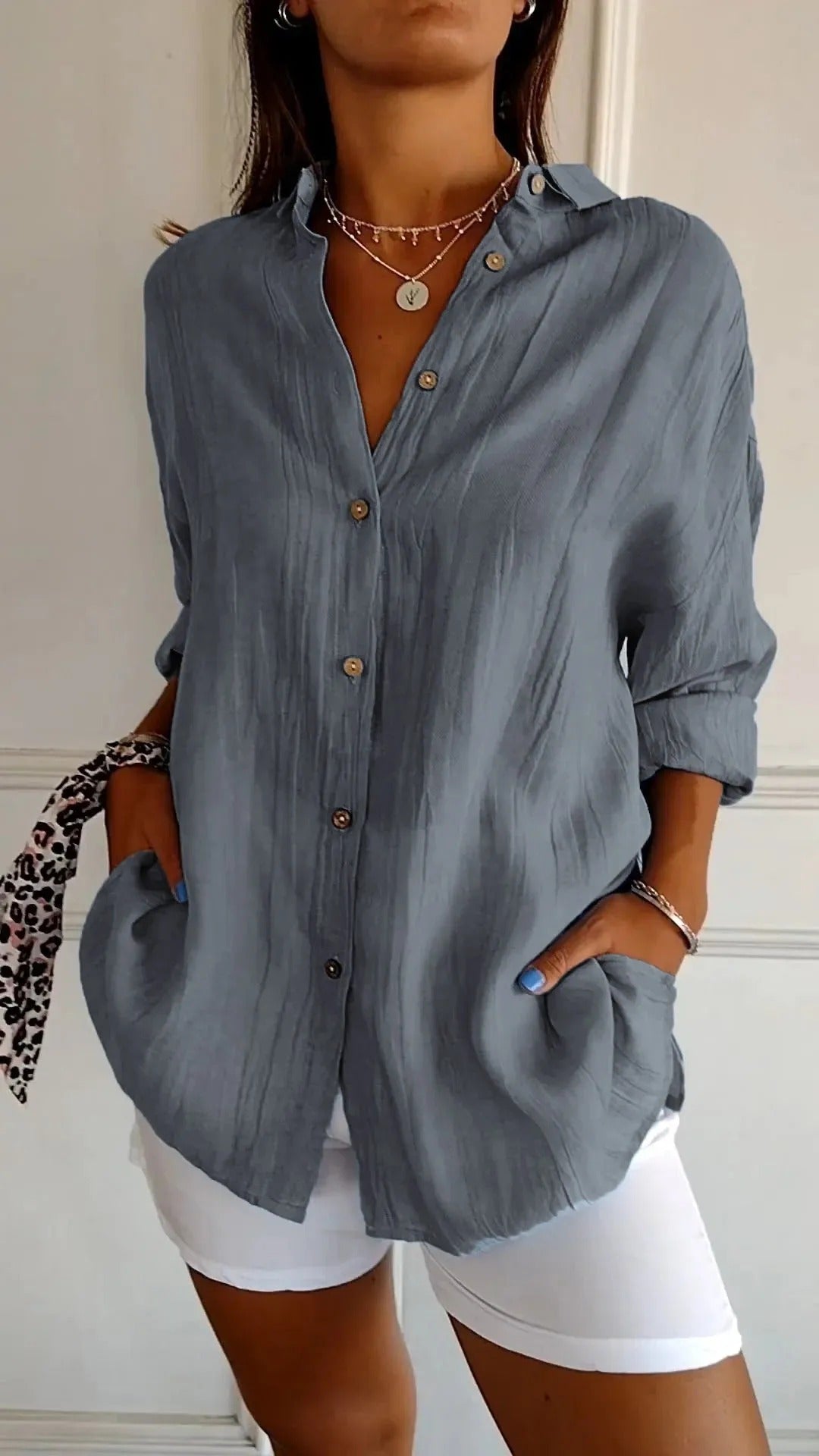 Eyen™ | Camicia a Maniche Lunghe Pieghettata