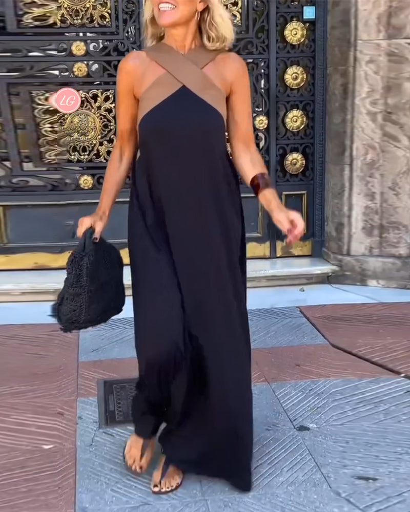 Sennga | Vestito casual con collo incrociato