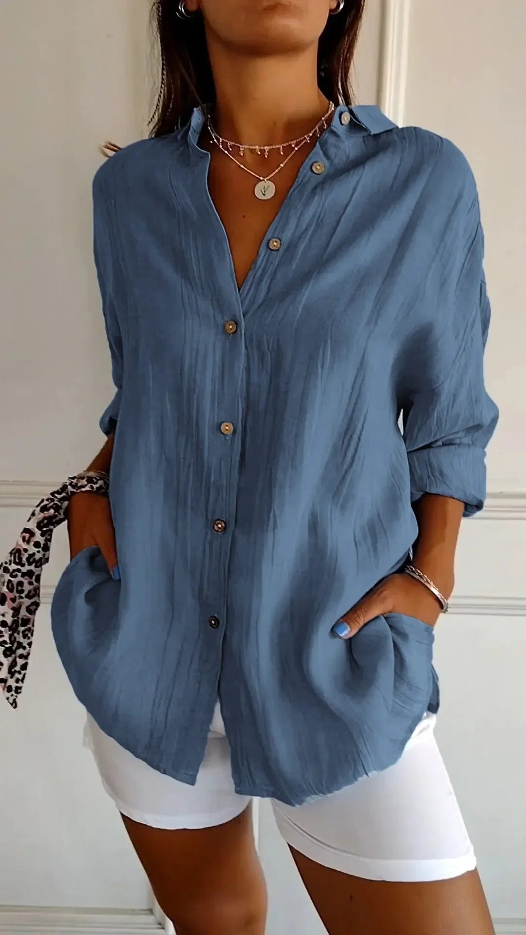 Eyen™ | Camicia a Maniche Lunghe Pieghettata