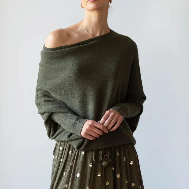 Marce™ | Maglione Drappeggiato Asimmetrico