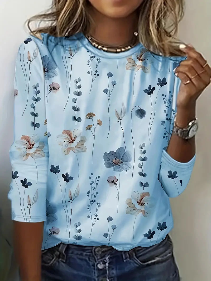 Mirelle | Maglietta floreale con maniche lunghe