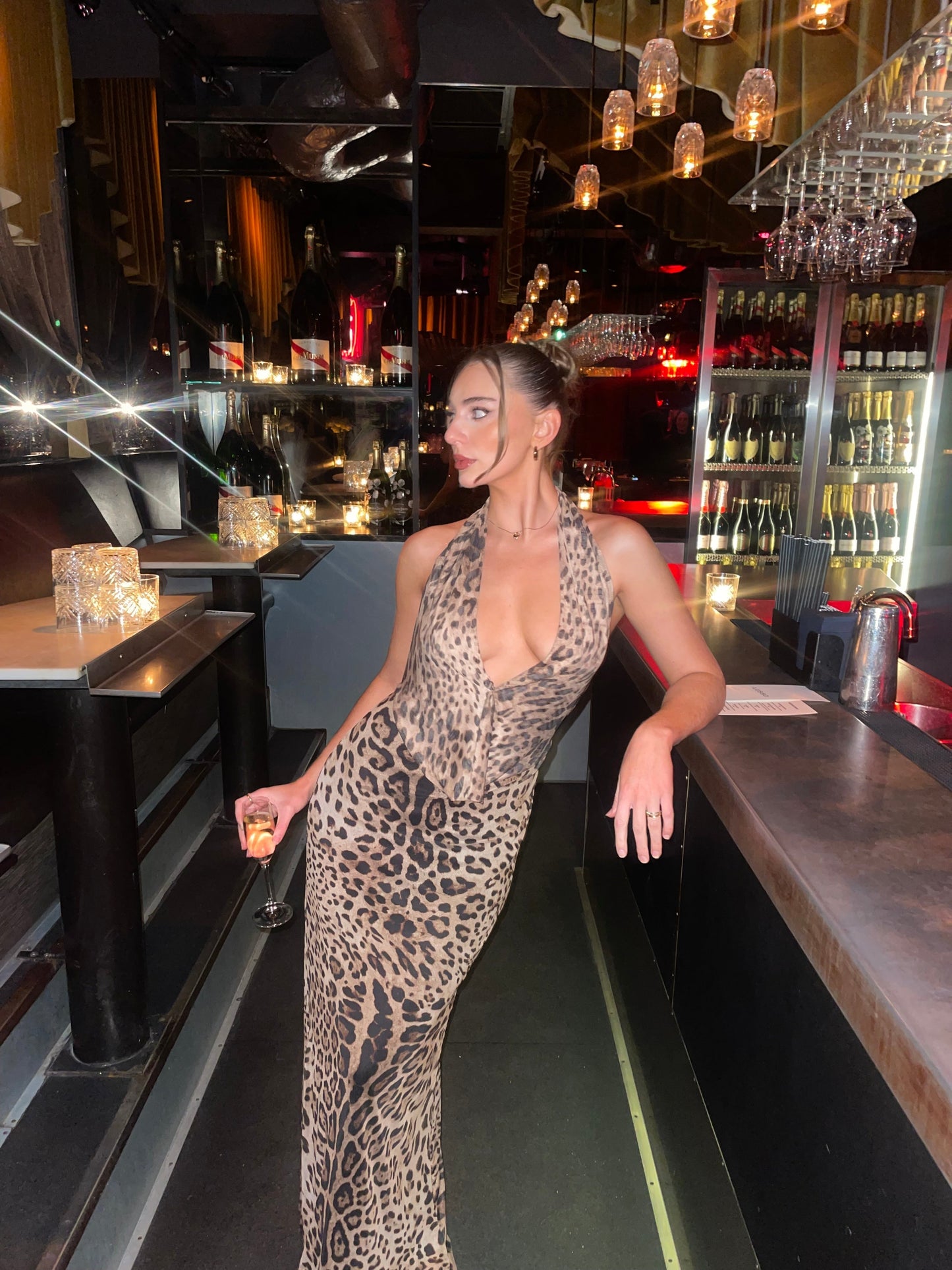 Natalina | Vestito Lungo a Stampa Leopardo