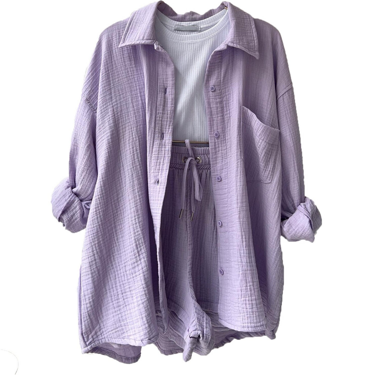 Sussie | Set di cotone: pantaloni corti e camicia