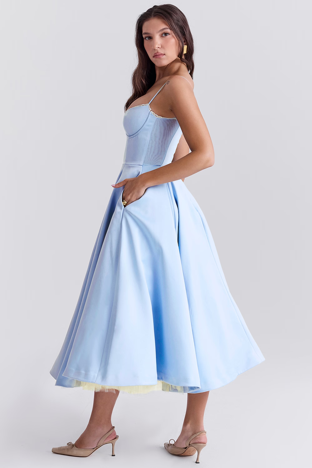 Valentina | Elegante Abito Midi con Fodera in Tulle