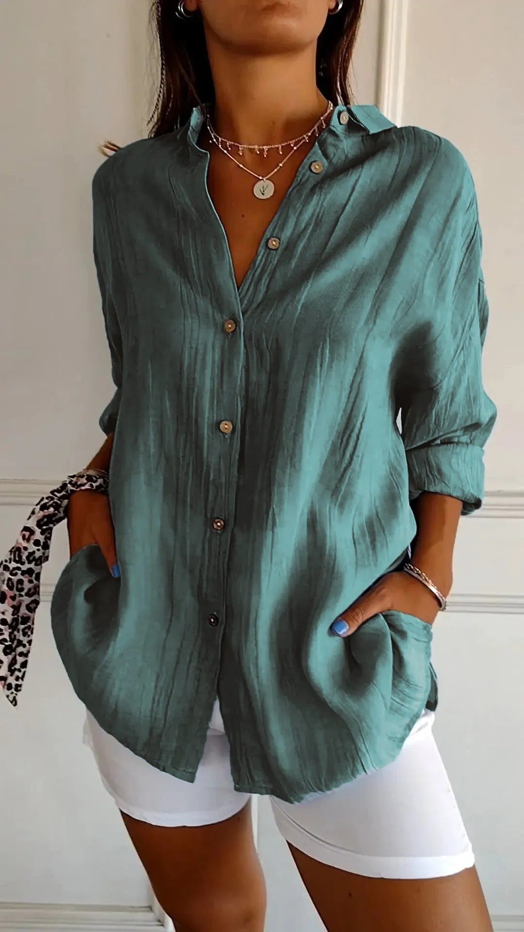 Eyen™ | Camicia a Maniche Lunghe Pieghettata
