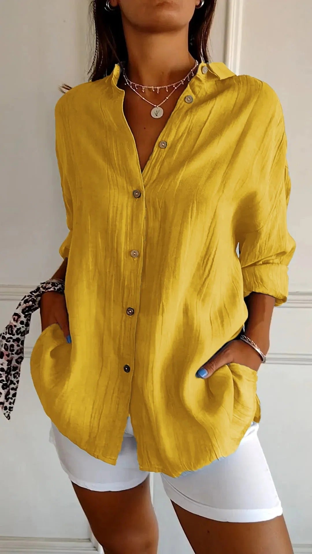 Eyen™ | Camicia a Maniche Lunghe Pieghettata