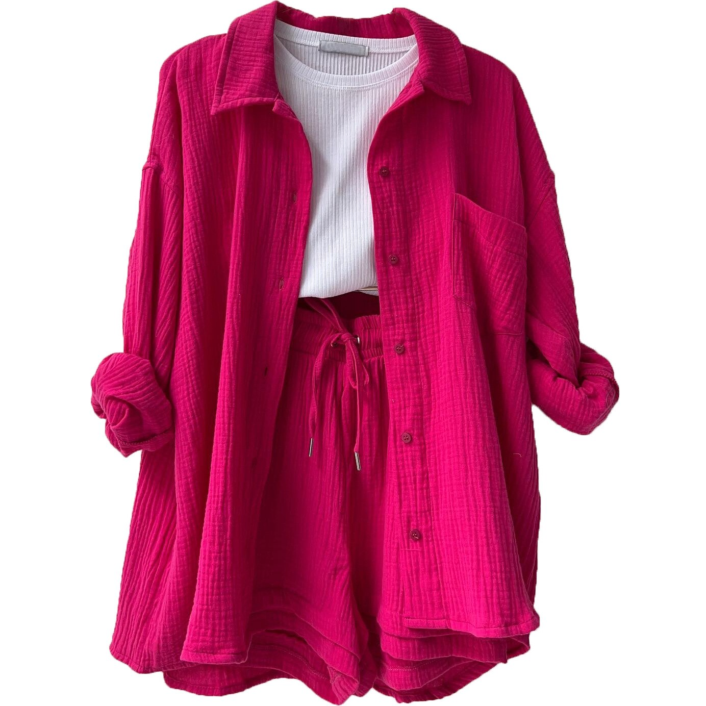 Sussie | Set di cotone: pantaloni corti e camicia