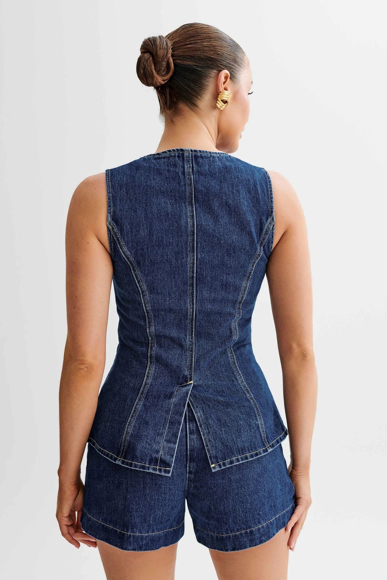 Taylor | Set di Gilet e Pantaloni Corti in Jeans