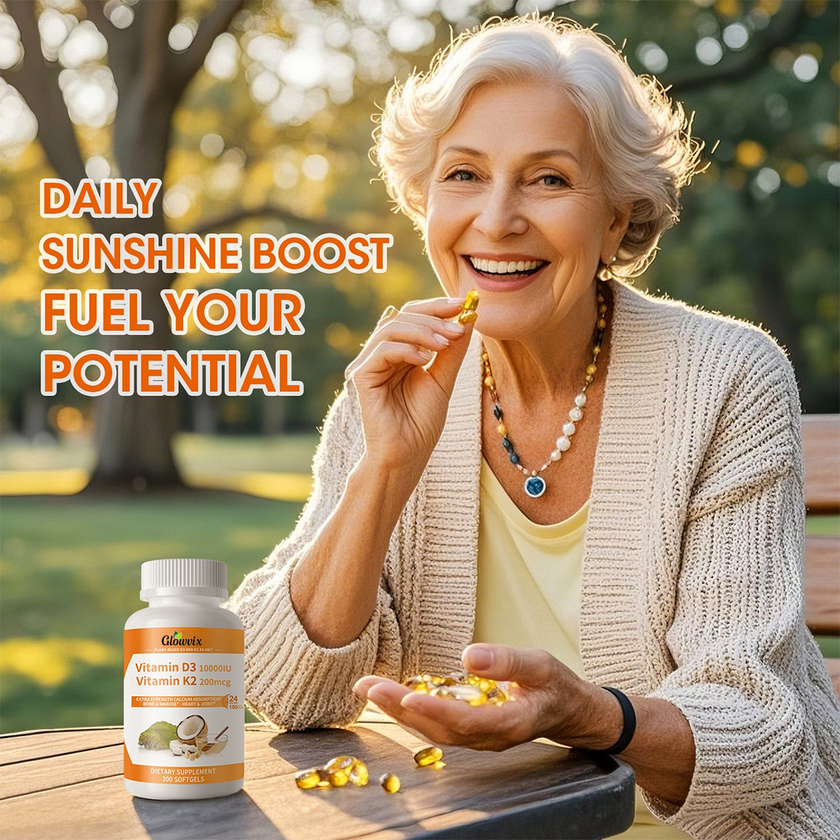 Vita+ | Capsule Softgel di Vitamine D3 + K2 per Rinforzare Ossa e Cuore