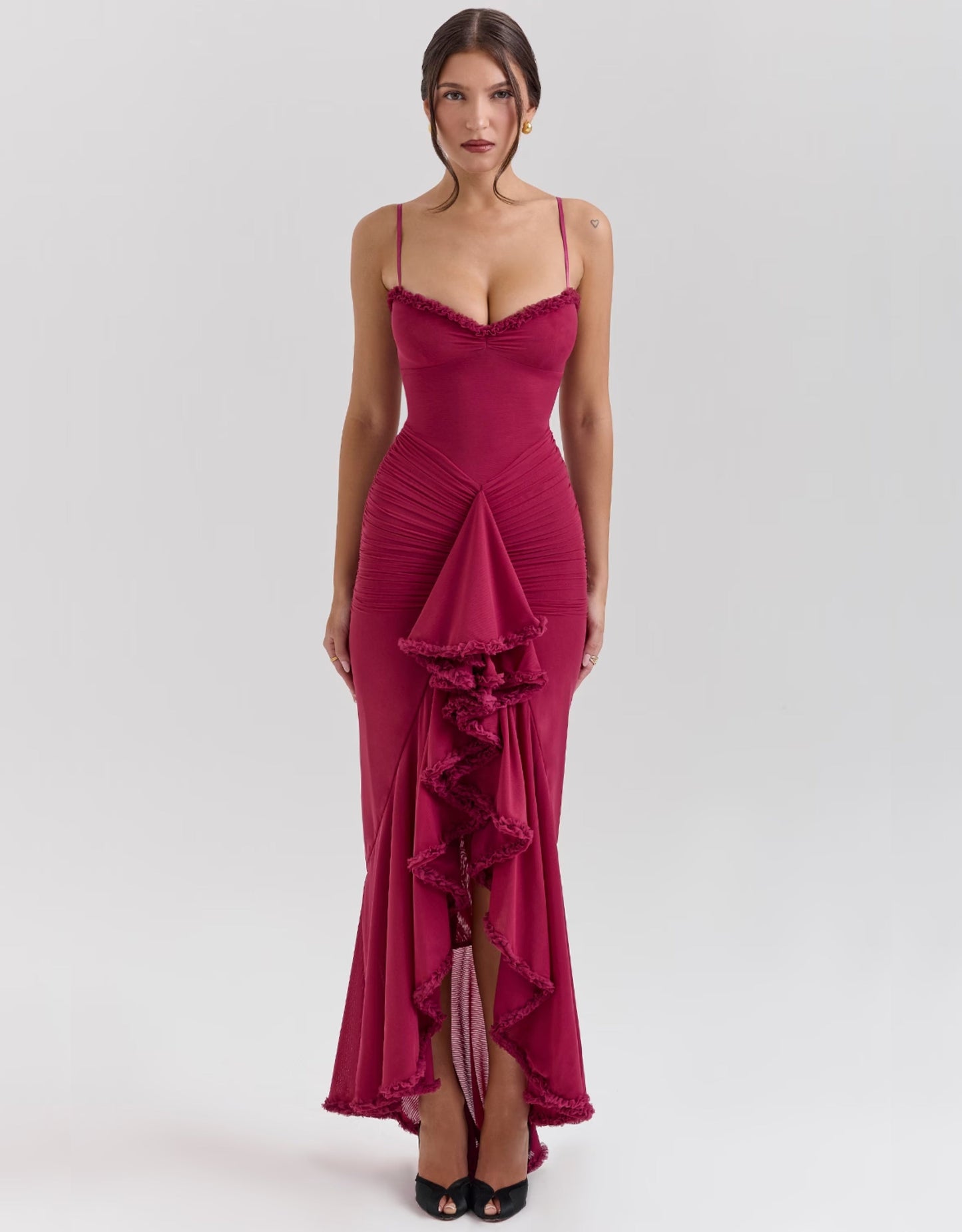 Liza | Vestito Rosso con Volant