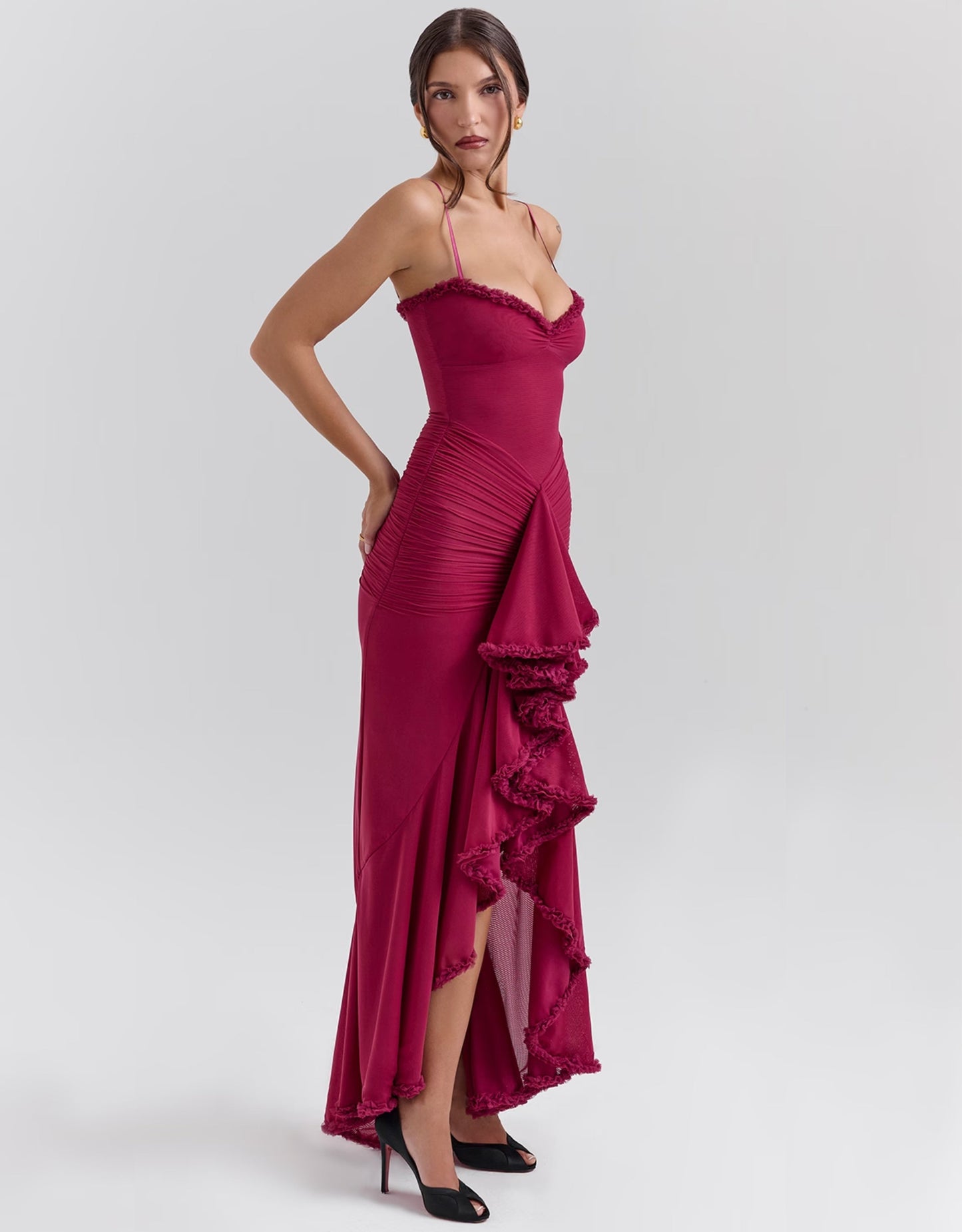 Liza | Vestito Rosso con Volant