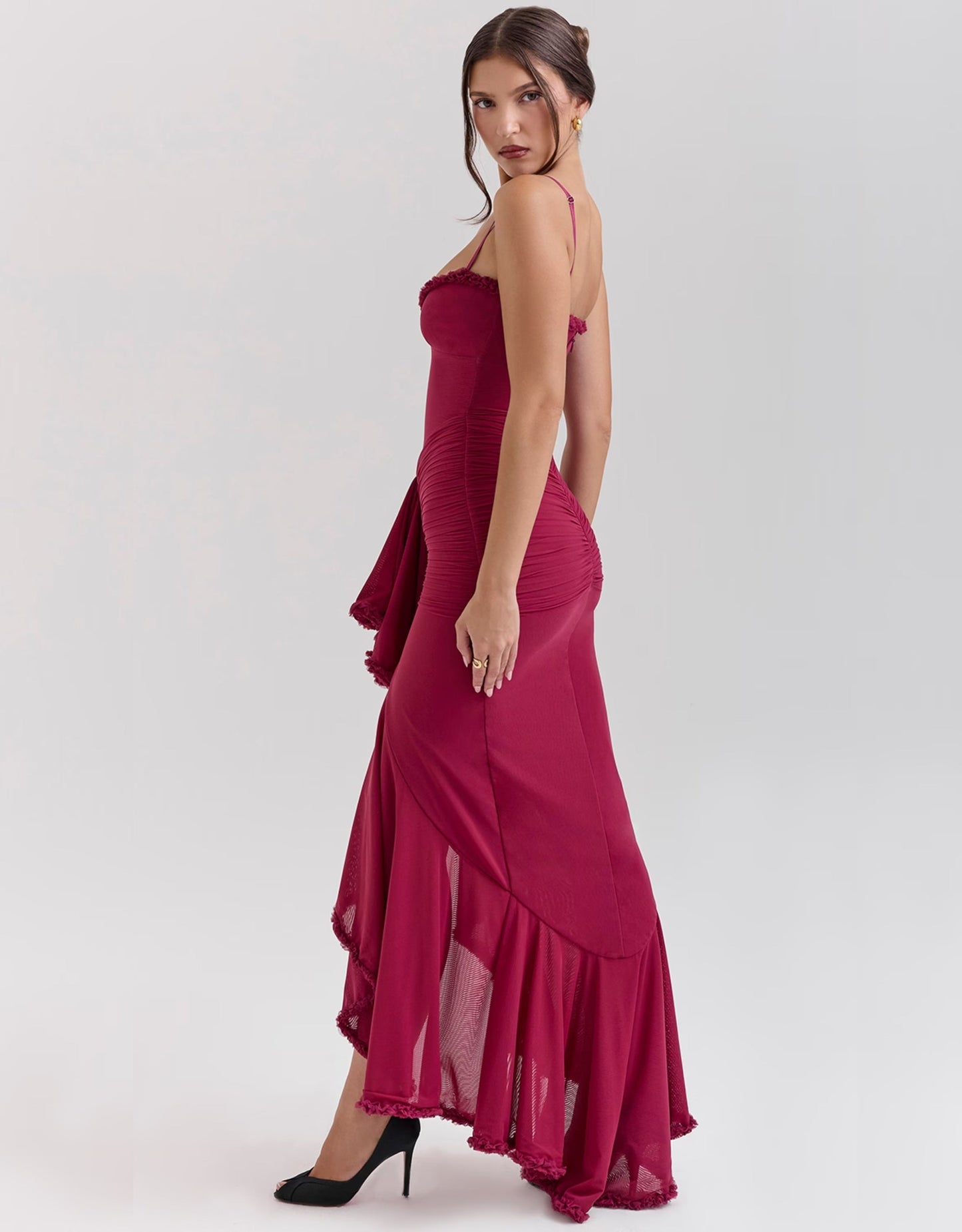 Liza | Vestito Rosso con Volant