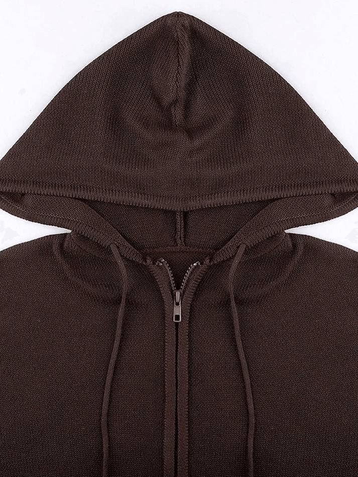 Luna | Cardigan lavorato a maglia con zip e cappuccio