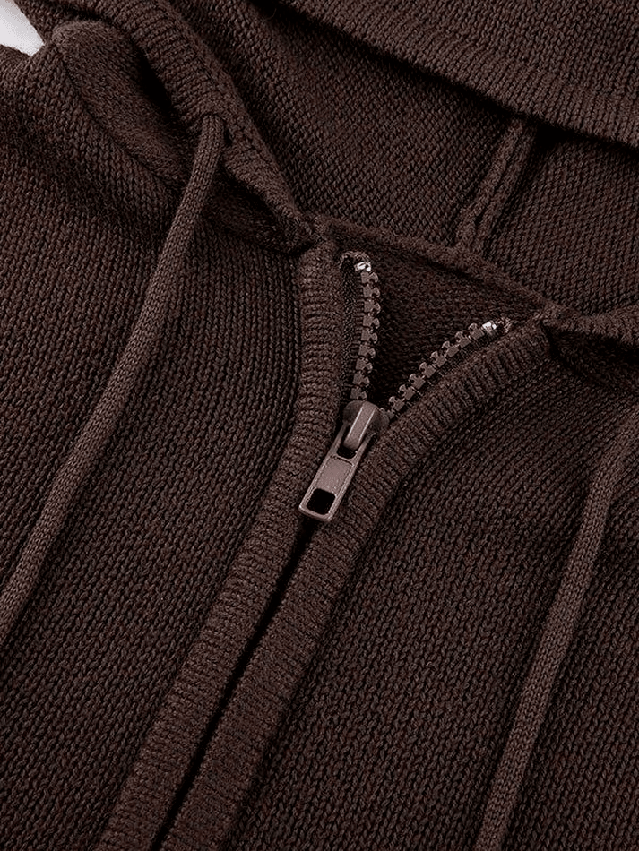 Luna | Cardigan lavorato a maglia con zip e cappuccio
