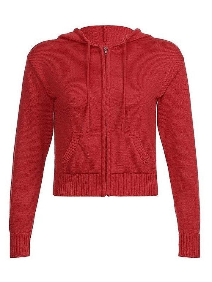 Luna | Cardigan lavorato a maglia con zip e cappuccio