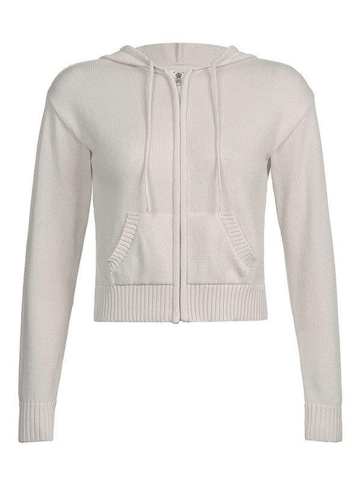 Luna | Cardigan lavorato a maglia con zip e cappuccio
