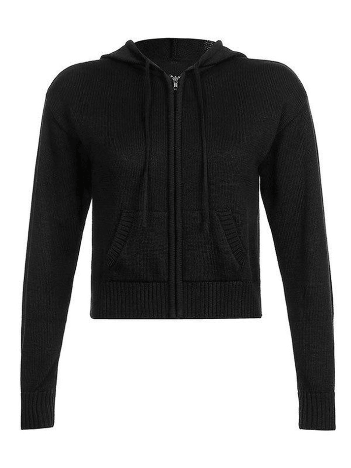 Luna | Cardigan lavorato a maglia con zip e cappuccio