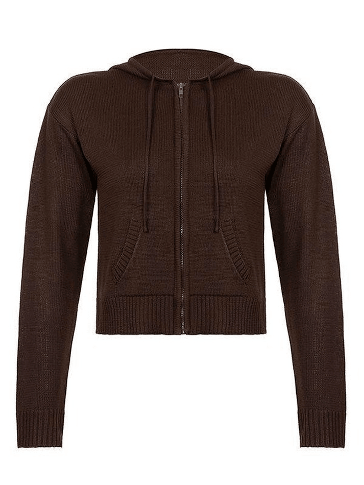 Luna | Cardigan lavorato a maglia con zip e cappuccio