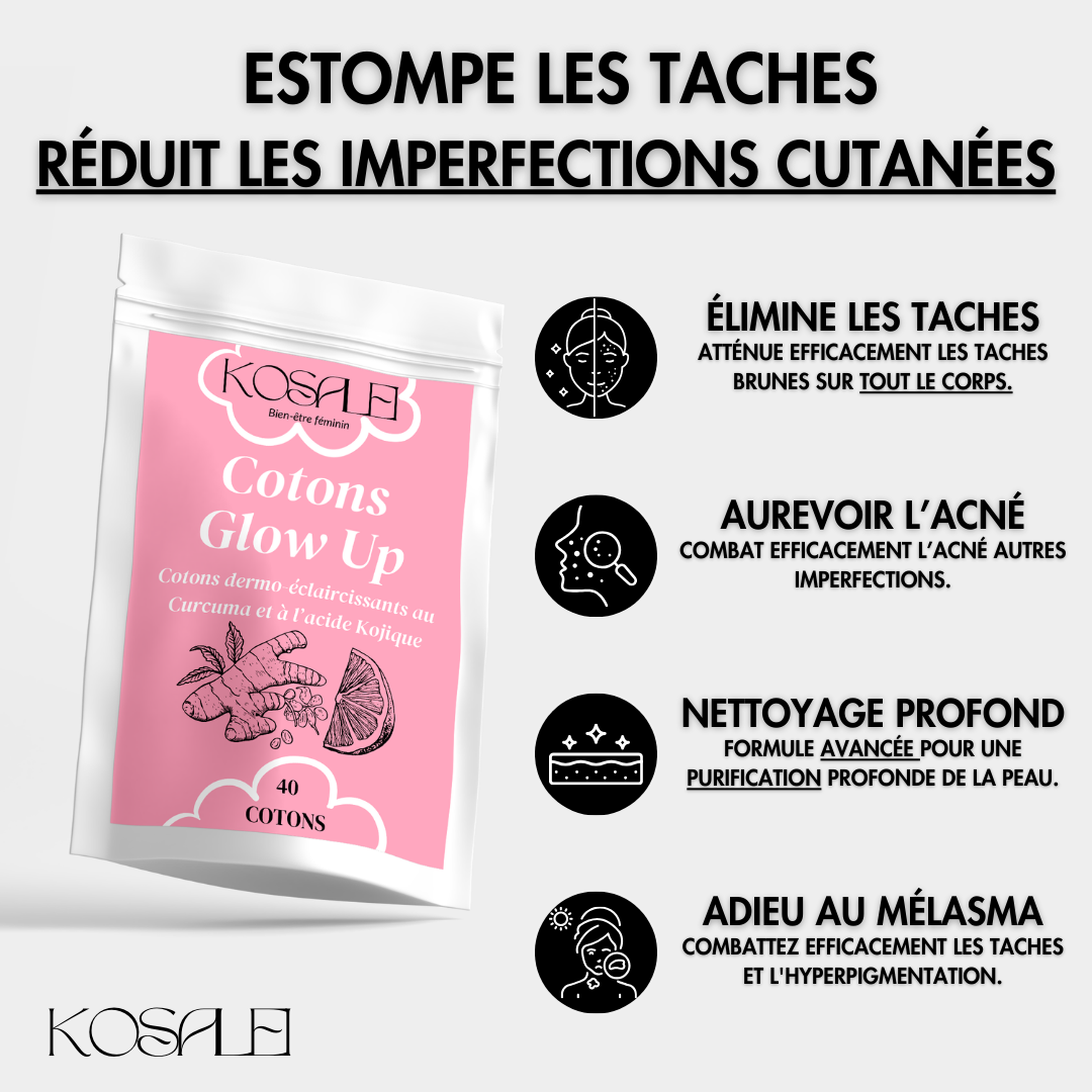 Cotons Glow Up™ | Dischetti di Cotone Illuminanti con Curcuma e Acido Kojico