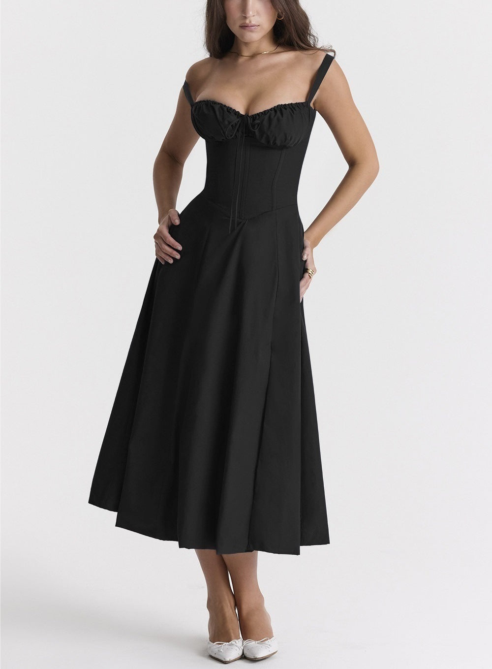 Roberta | Abito Midi Elegante da Festa con Spalline