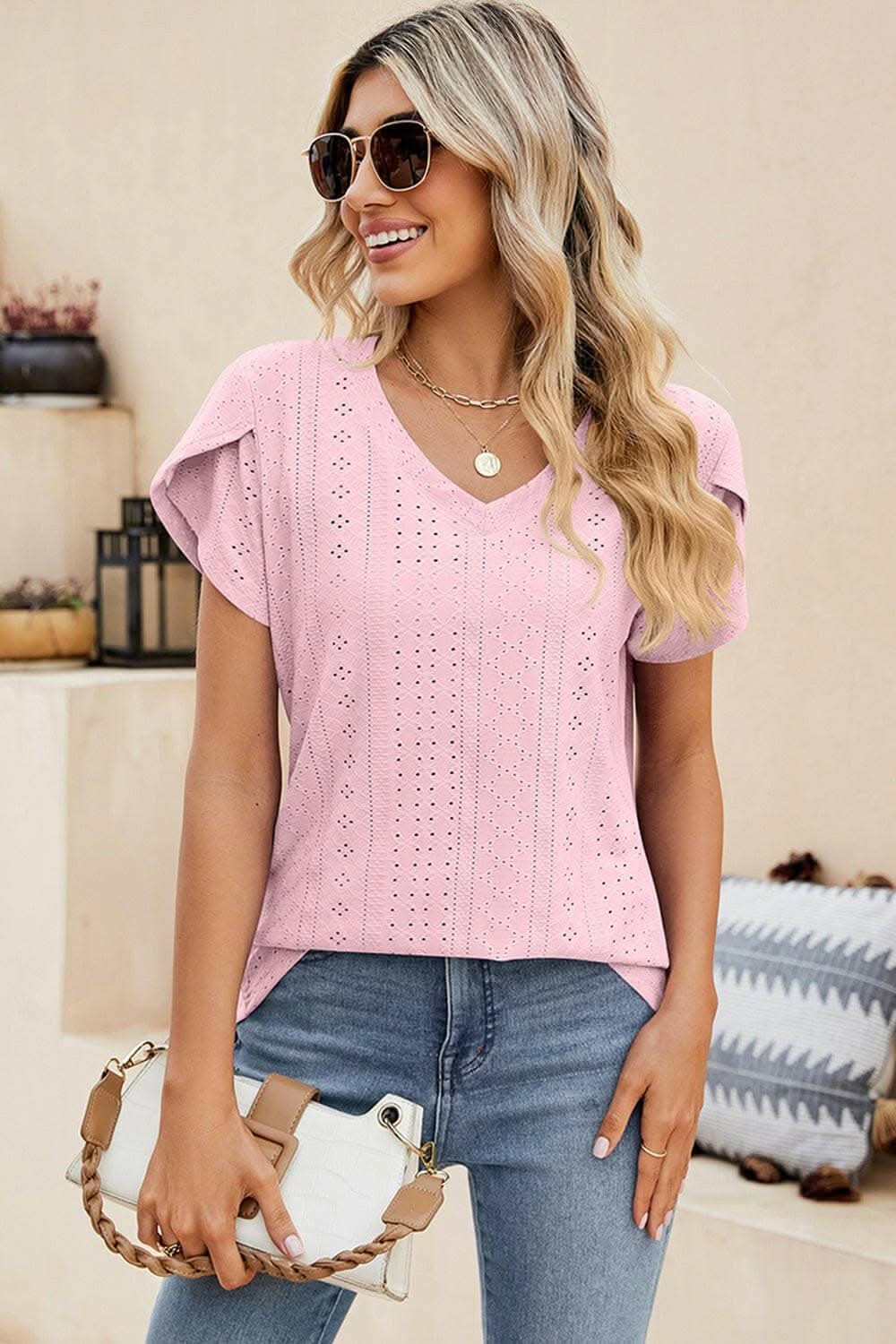 Denise | Blusa Comoda con Occhielli