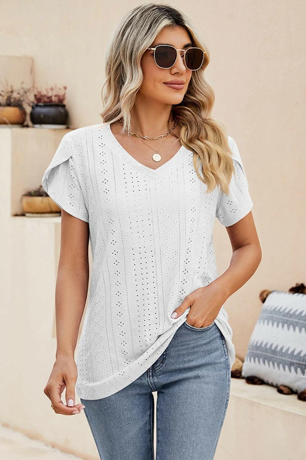 Denise | Blusa Comoda con Occhielli