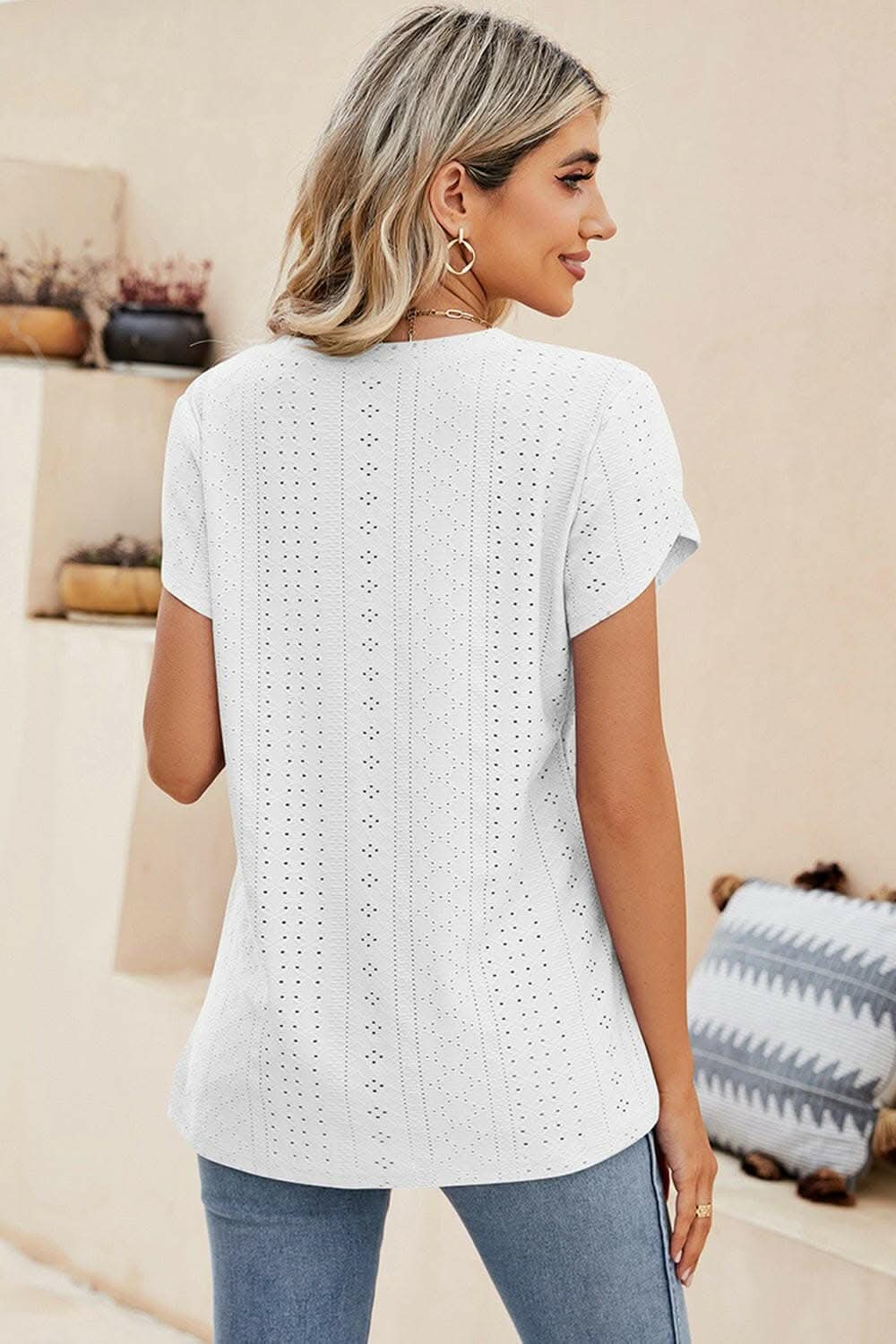 Denise | Blusa Comoda con Occhielli