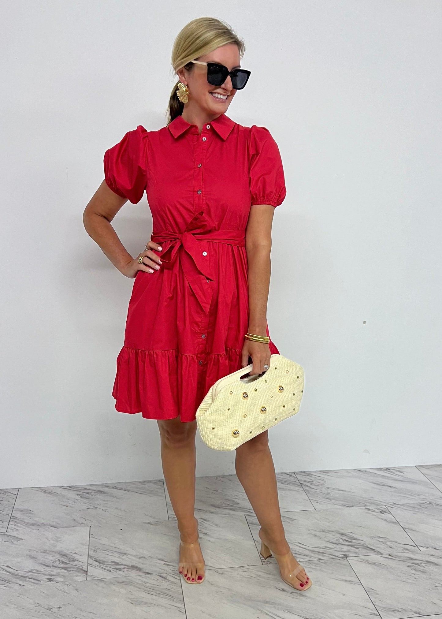 Ryan | Vestito Camicia Rosso