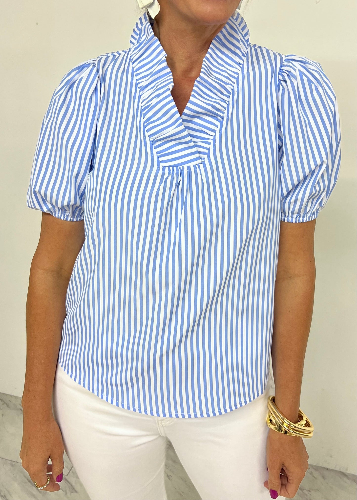 Maholie | Blusa a righe con scollo a V