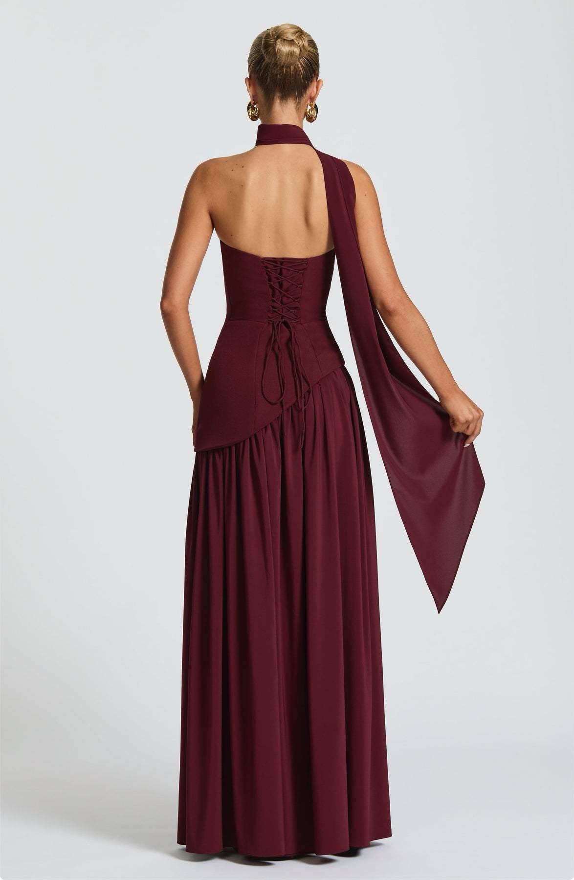 Maliya | Vestito Maxi con Sciarpa
